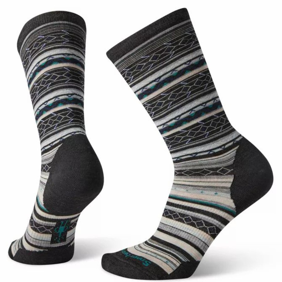 Clothing * | Smartwool Accessories Women'S Everyday Zig Zag Valley Crew Socks Charcoal Heather