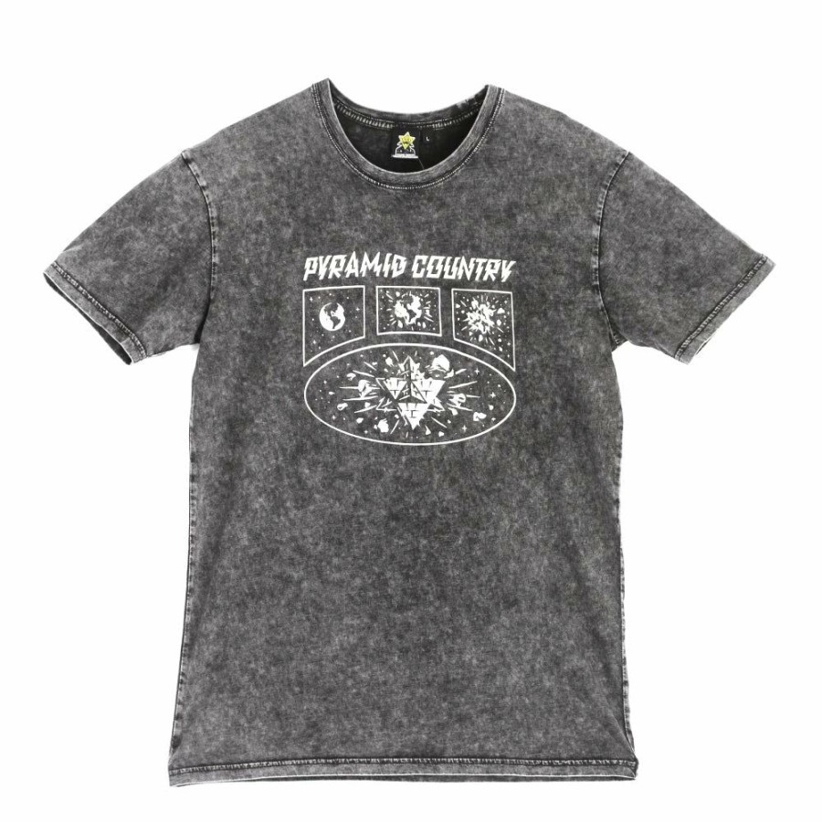 Clothing * | Pyramid Country Breakthrough Tee Stonewash Black Men'S