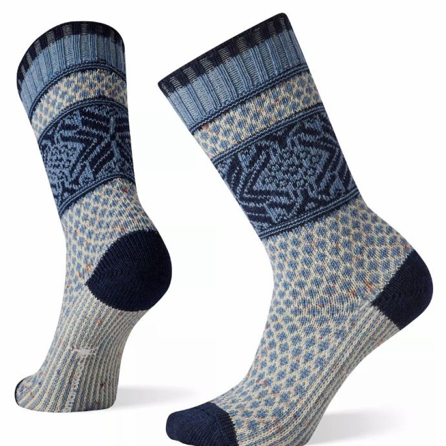 Clothing * | Smartwool Women'S Everyday Popcorn Snowflake Pattern Crew Socks Mist Blue Accessories