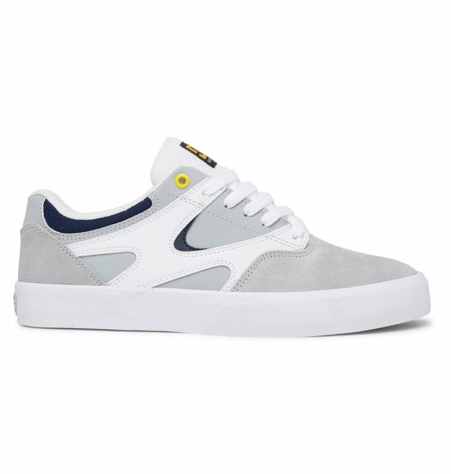 Clothing * | Dc Shoes Sale Kalis Vulc Shoes Grey & White