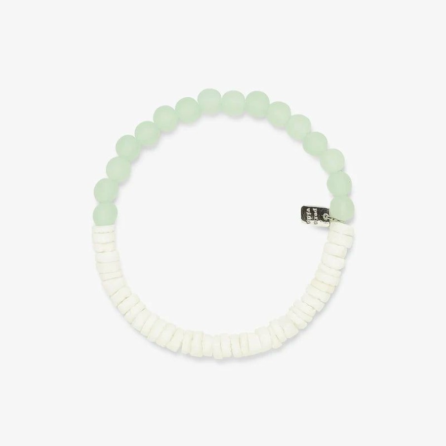 Clothing * | Pura Vida Accessories Puka Shell & Frosted Bead Stretch Bracelet