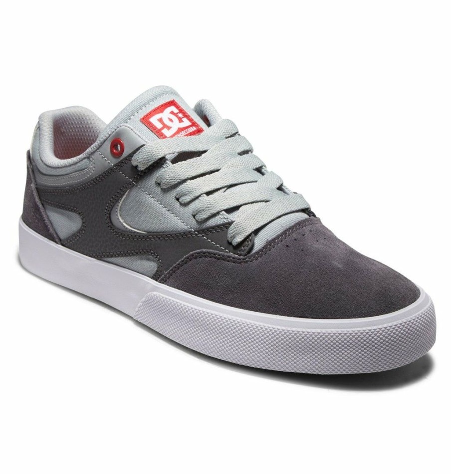 Clothing * | Dc Shoes Men'S Kalis Vulc Shoes Grey/Grey/Red (Xssr)