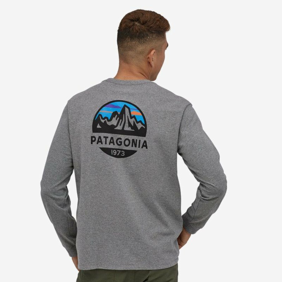 Clothing * | Patagonia Men'S Long-Sleeved Fitz Roy Scope Responsibili-Tee Kelp Forest