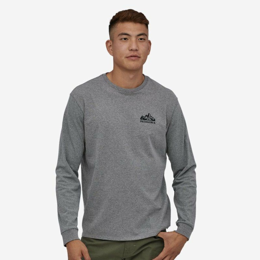 Clothing * | Patagonia Men'S Long-Sleeved Fitz Roy Scope Responsibili-Tee Kelp Forest