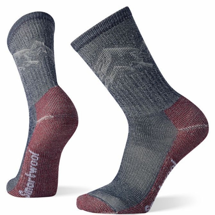 Clothing * | Smartwool Hike Classic Edition Light Cushion Mountain Pattern Crew Socks Deep Navy Accessories