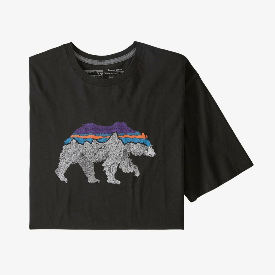 Clothing * | Patagonia Men'S Back For Good Organic Cotton T-Shirt Black W/Bear