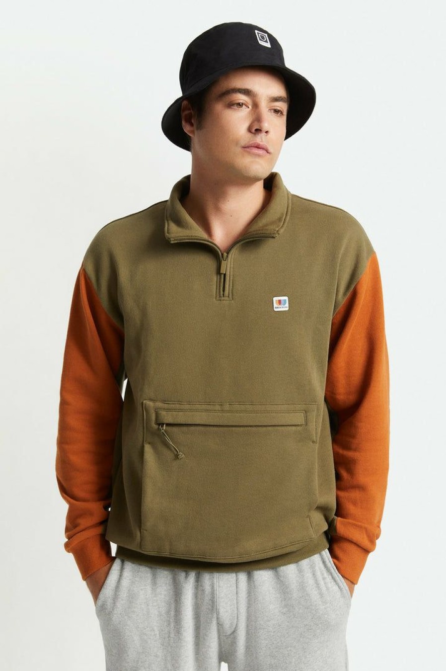 Clothing * | Brixton Alton 1/4 Zip Mock Neck