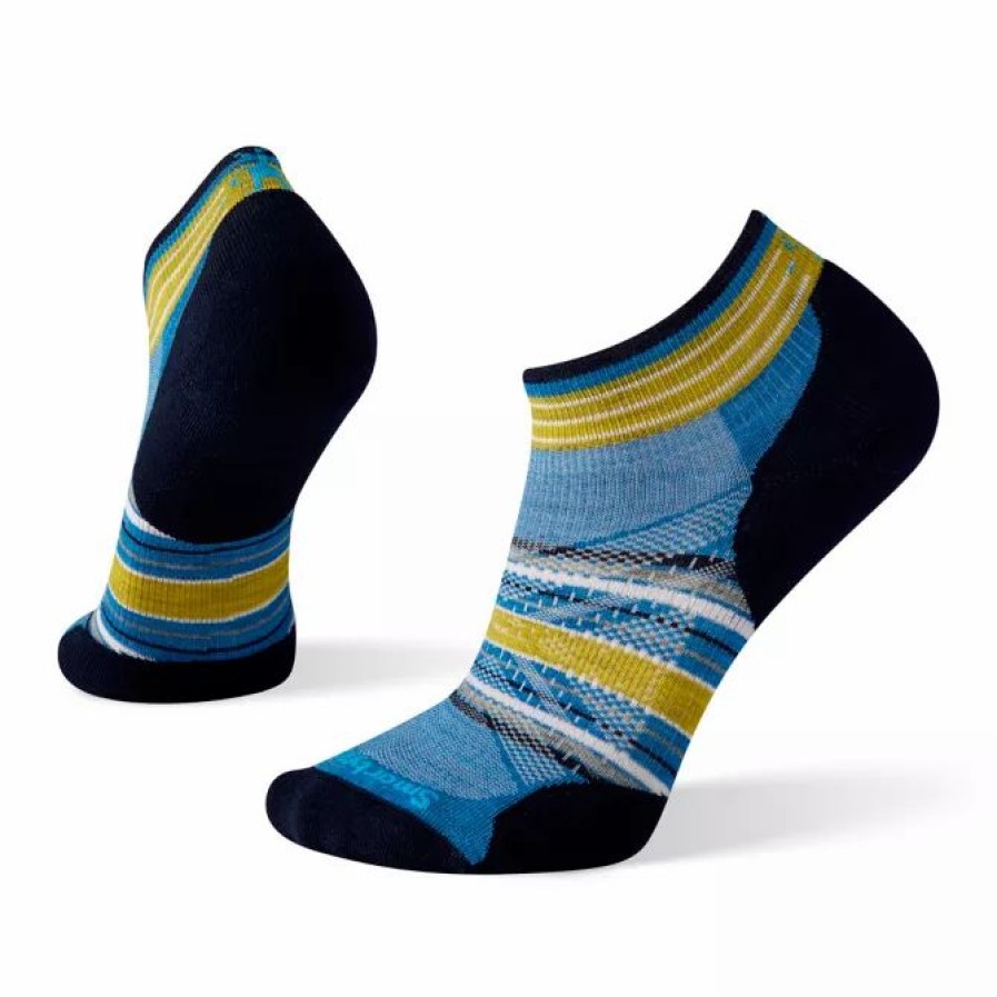 Clothing * | Smartwool Run Light Targeted Cushion Pattern Low Cut Sock Neptune Blue