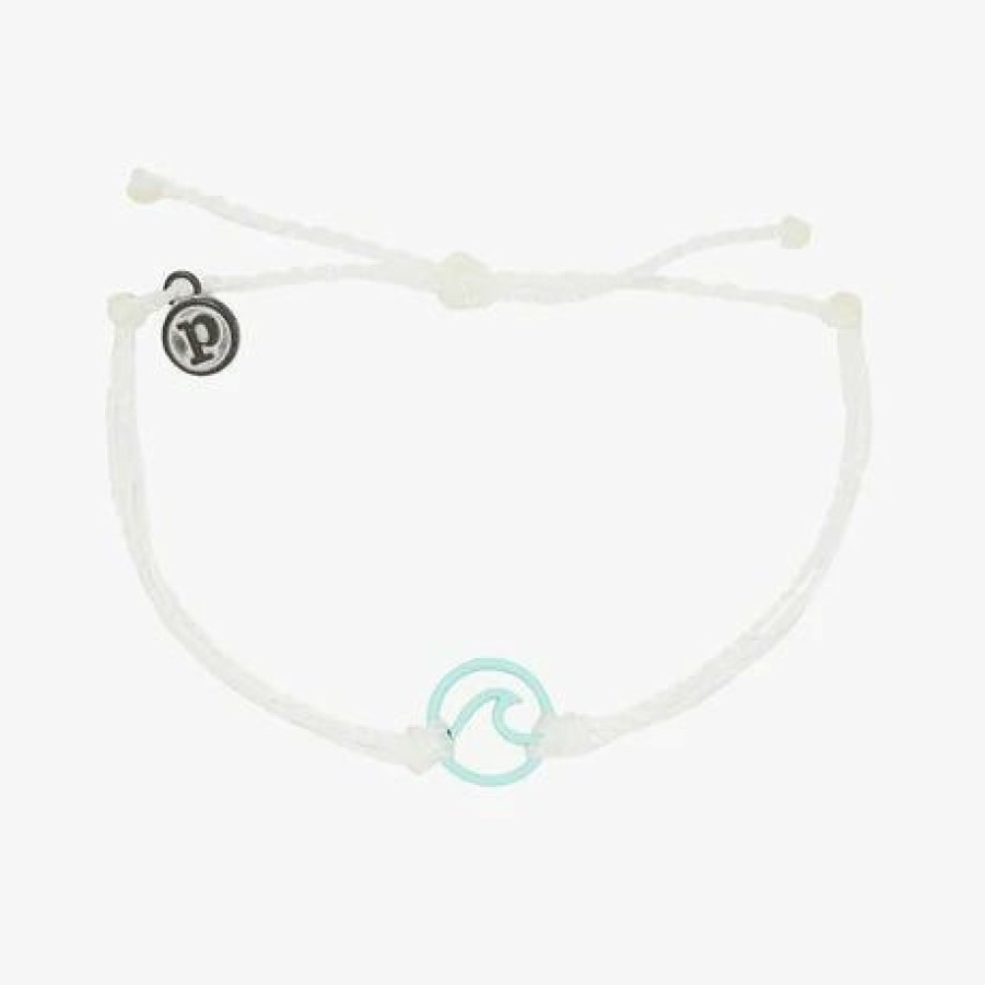 Clothing * | Pura Vida Accessories Enamel Wave Aqua Bracelet