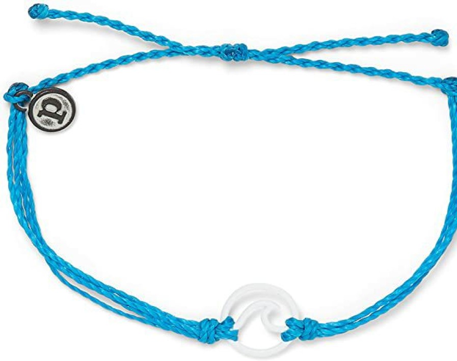 Clothing * | Pura Vida Accessories Enamel Wave Aqua Bracelet