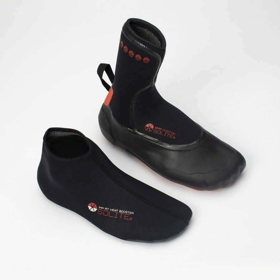 Surfboards, Wetsuits, & Kiteboarding * | Solelite Custom 8Mm Surf Boot Black & Red Wet Suits