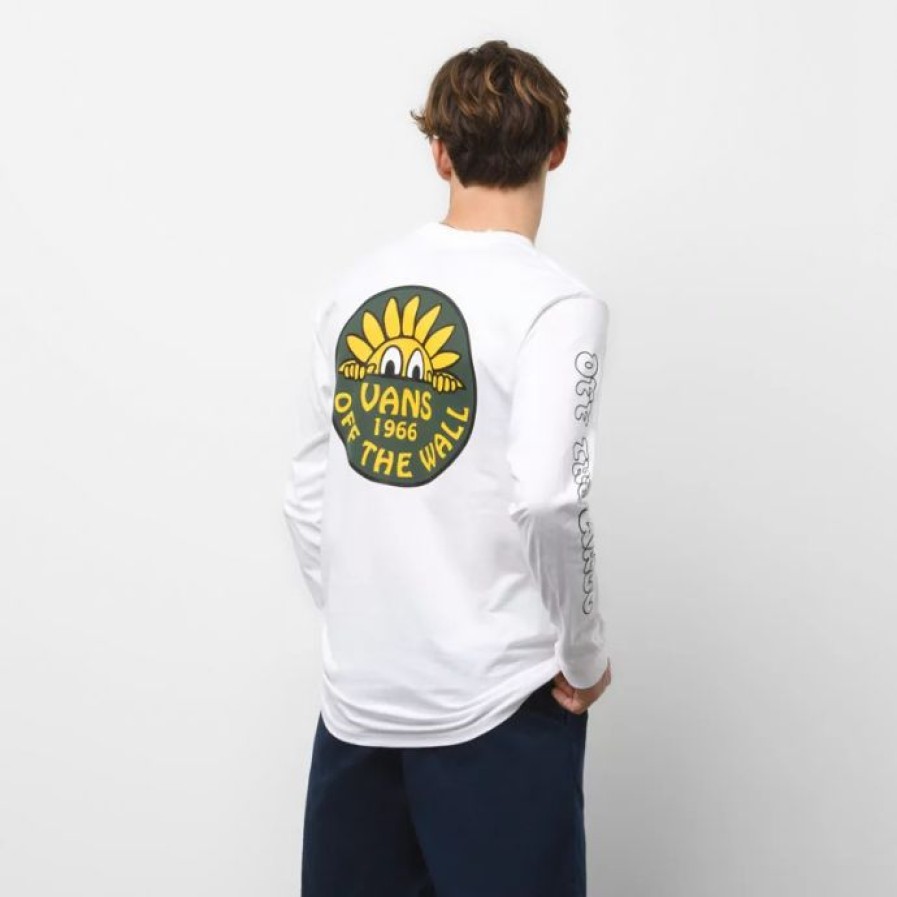 Clothing * | Vans Men'S Trippy Outdoors Long Sleeve T-Shirt White