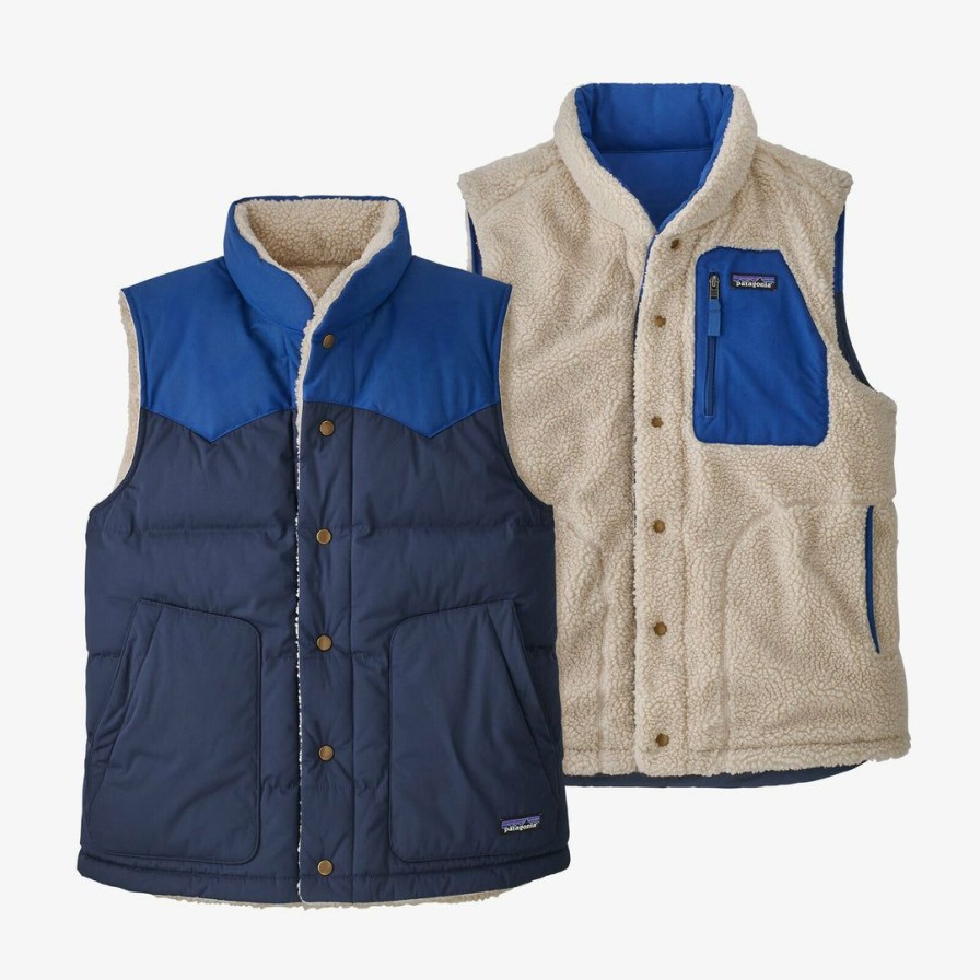 Clothing * | Patagonia Men'S Reversible Bivy Down Vest New Navy