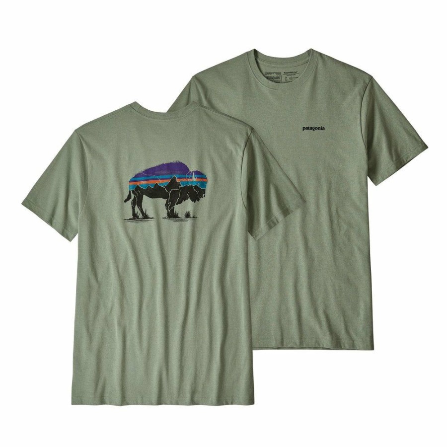 Clothing * | Patagonia Men'S Fitz Roy Bison Responsibili-Tee