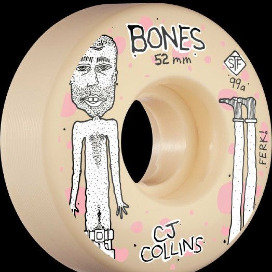 Skateboard * | Bones Wheels Pro Stf Skateboard Wheels Collins Ferk 52Mm V3 Slim 99A 4Pk Componets