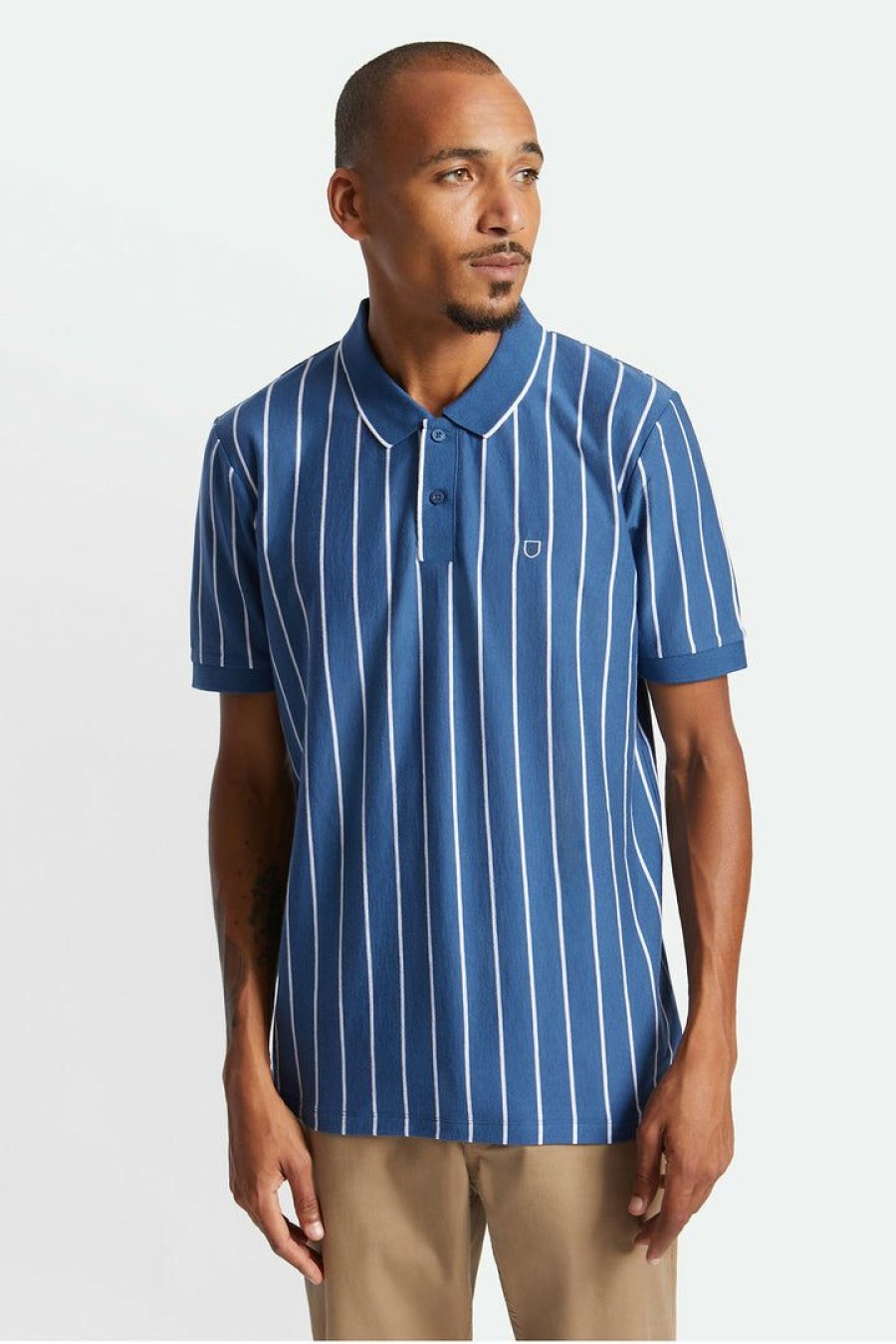 Clothing * | Brixton Proper Vertical S/S Polo Knit