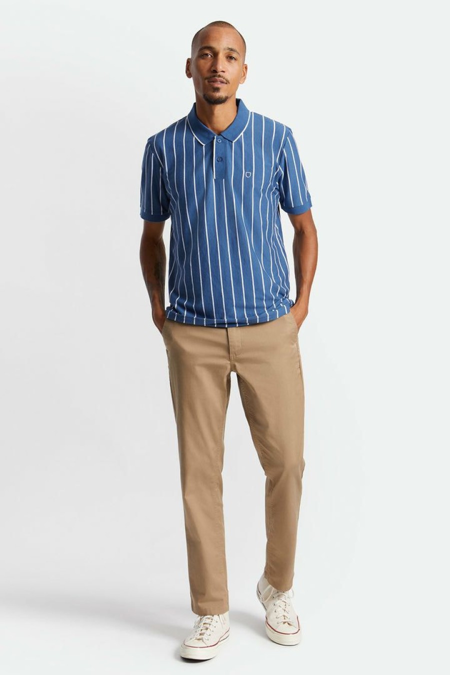 Clothing * | Brixton Proper Vertical S/S Polo Knit