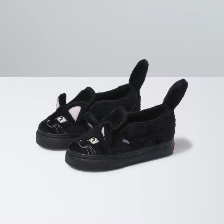 Footwear * | Vans All Footwear Toddler Cat Slip On V Black & True White