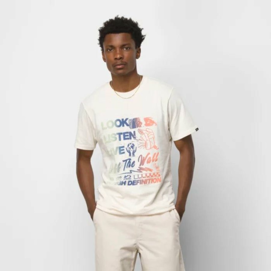 Clothing * | Vans Look Listen Live T-Shirt Antique White Men'S