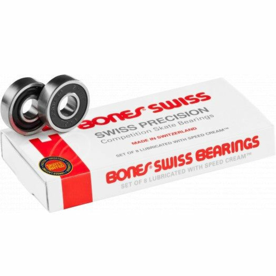 Skateboard * | Bones Swiss Skateboard Bearings 8 Pack