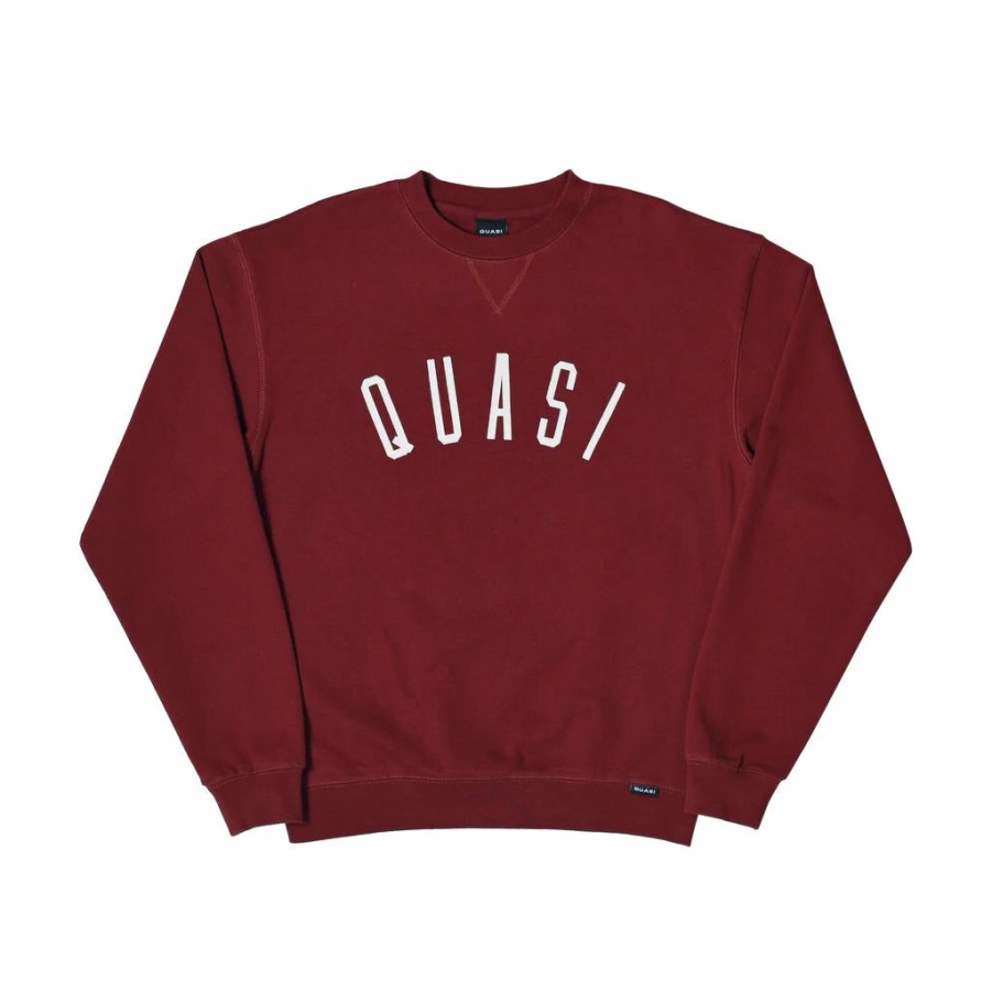 Clothing * | Quasi Poster Crew Sweat [Maroon] Men'S