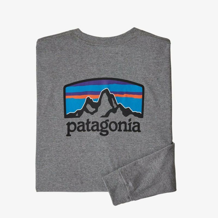 Clothing * | Men'S Long Sleeve Fitz Roy Horizons Responsibili-Tee - Patagonia Gravel Heather