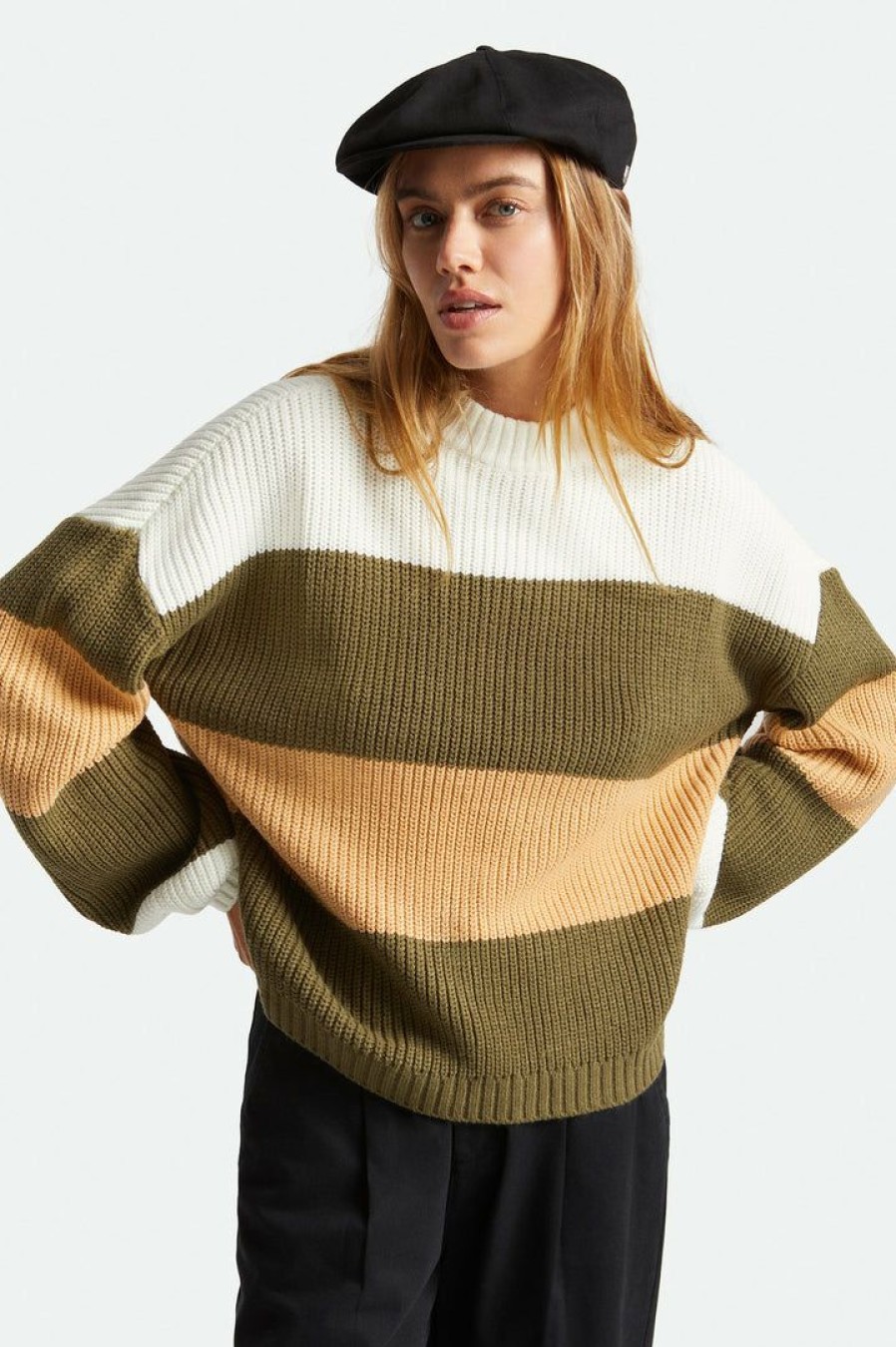 Clothing * | Brixton Madero Sweater Military Olive