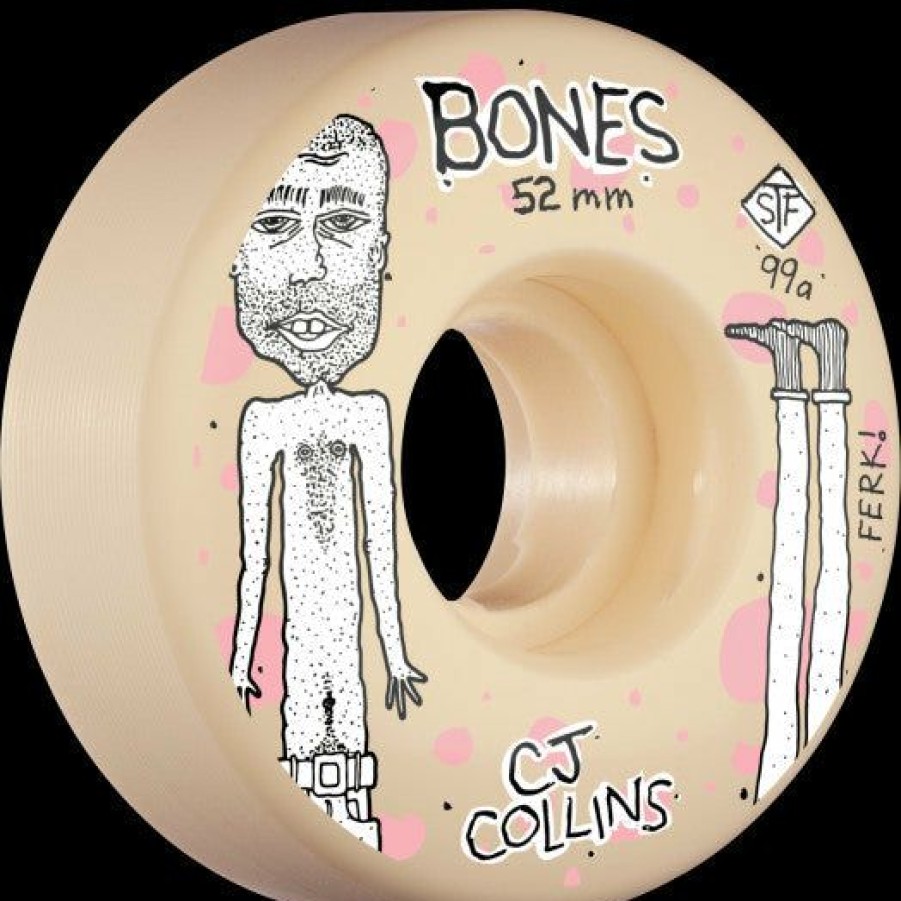 Skateboard * | Bones Wheels Pro Stf Skateboard Wheels Collins Ferk 50Mm V3 Slim 99A 4Pk