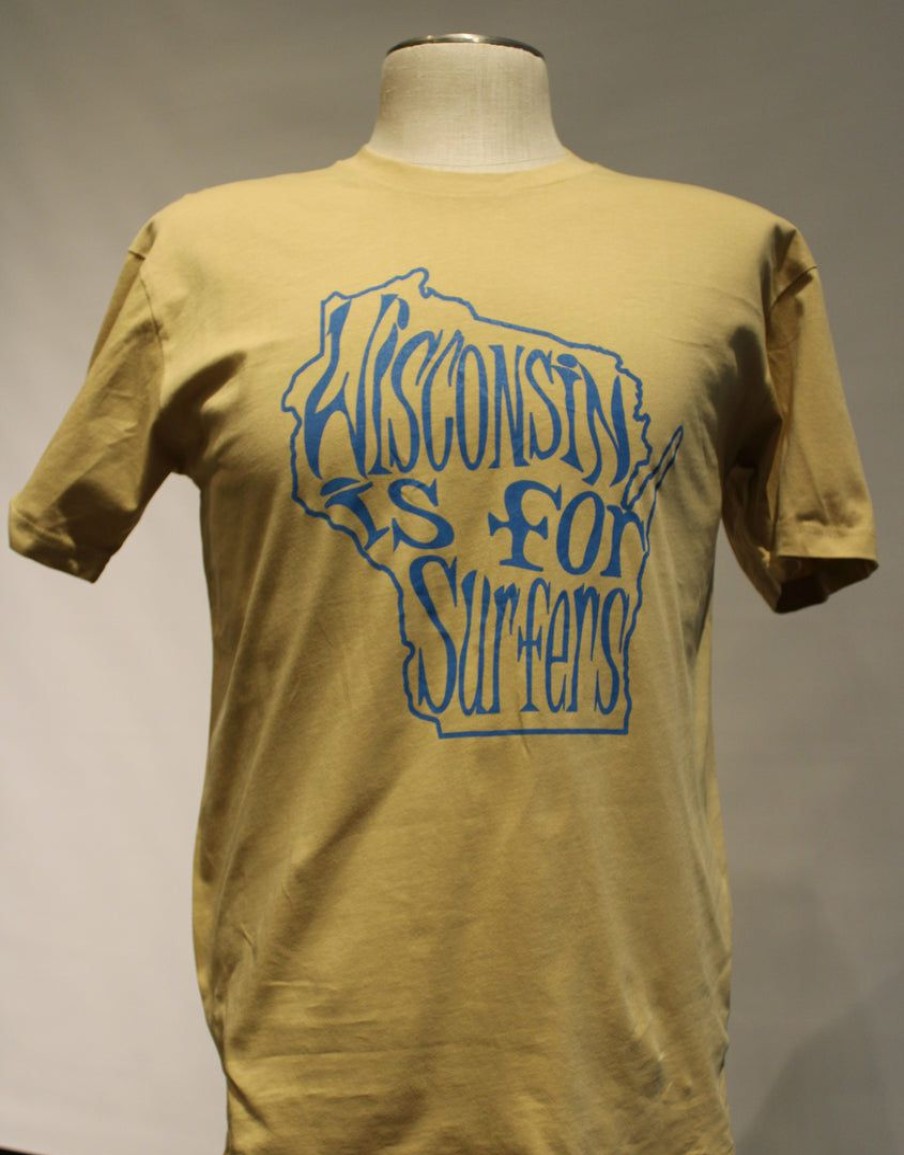 Clothing * | Eos Surf Shop Wisconsin Is For Surfers Mens T-Shirt Sand Men'S