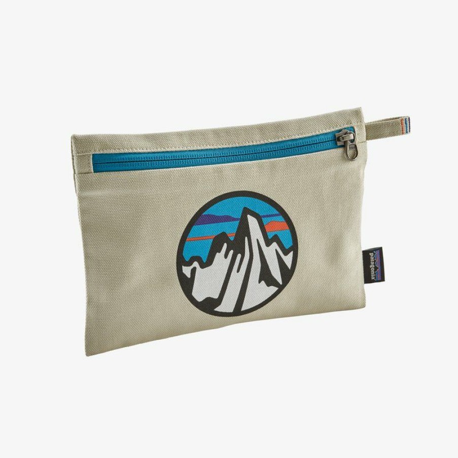 Clothing * | Patagonia Accessories Zippered Pouch Fitz Roy Scope Icon: Bleached Stone