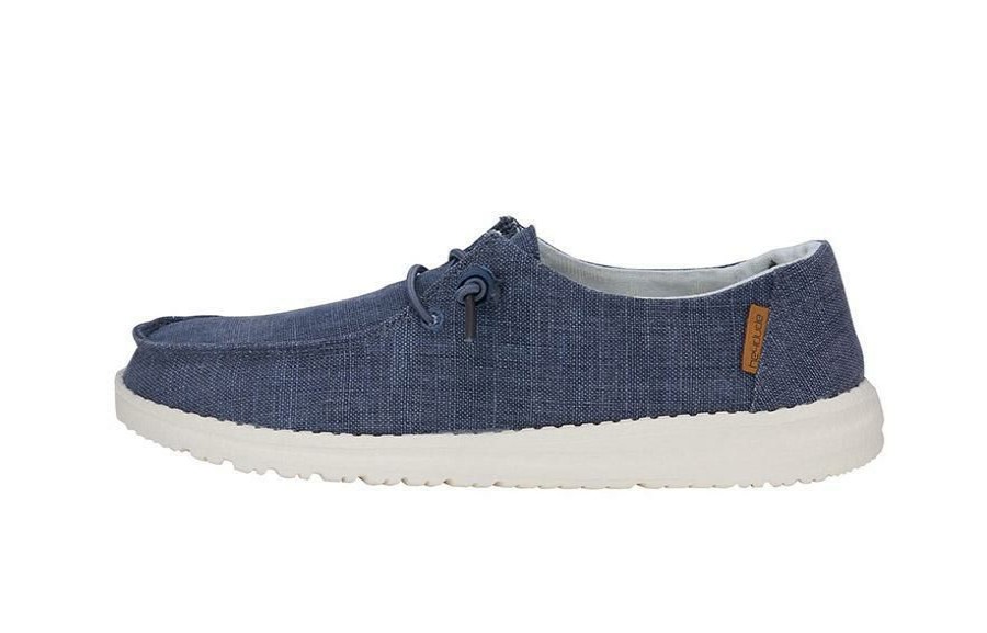 Footwear * | Wendy Chambray Navy White Women'S Hey Dude Shoes