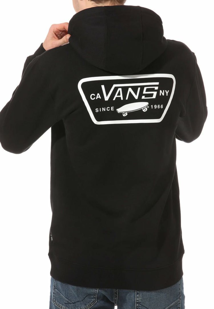 Clothing * | Men'S Vans Full Patched Pullover Hoodie Black