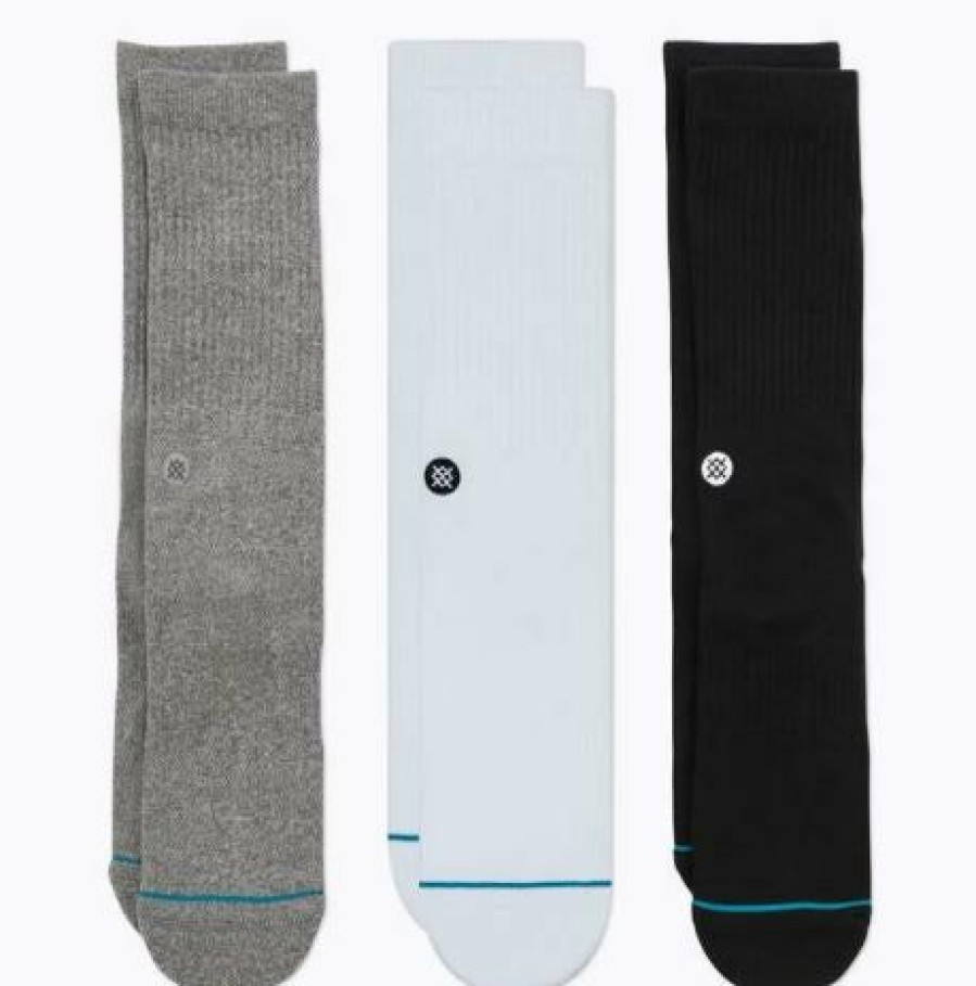 Clothing * | Stance Icon Crew 3 Pack Socks Accessories