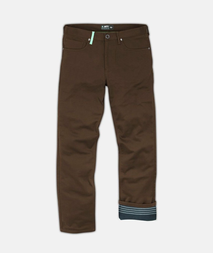 Clothing * | Jetty Men'S Mariner Flannel Lined Pant Brown