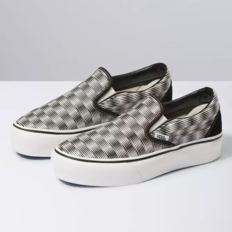 Footwear * | Vans Hemp Blur Checker Slip-On Platform Sf