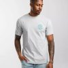 Clothing * | Brixton Crest Ii T-Shirt Silver/ White Cloud Wash