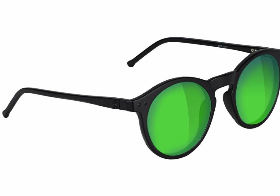 Clothing * | Glassy Accessories Apollo Premium Polarized Sunglasses Matte Blackout / Green Mirror